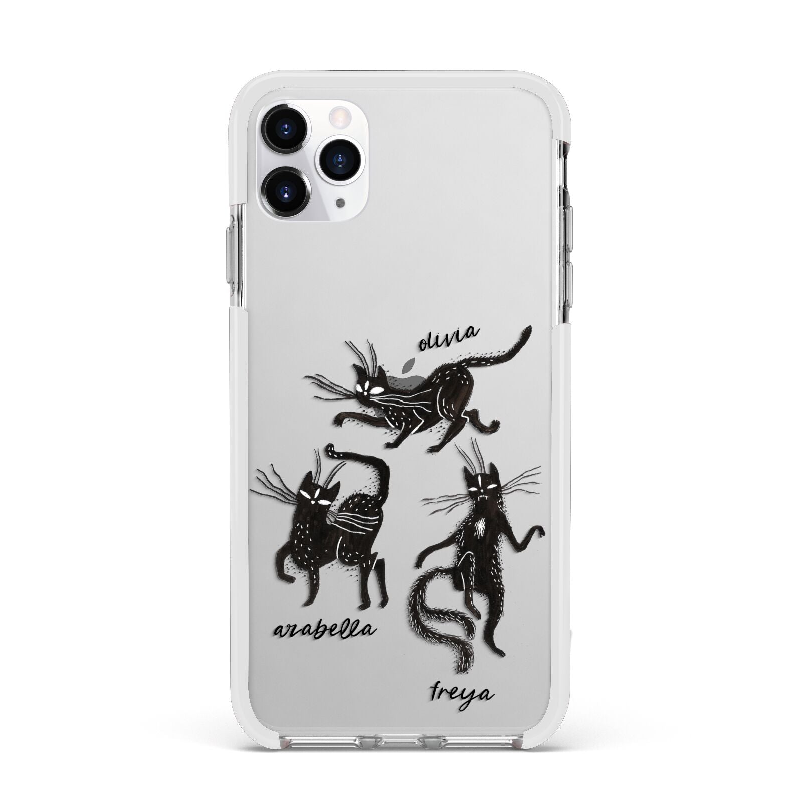 Dancing Cats Halloween Apple iPhone 11 Pro Max in Silver with White Impact Case