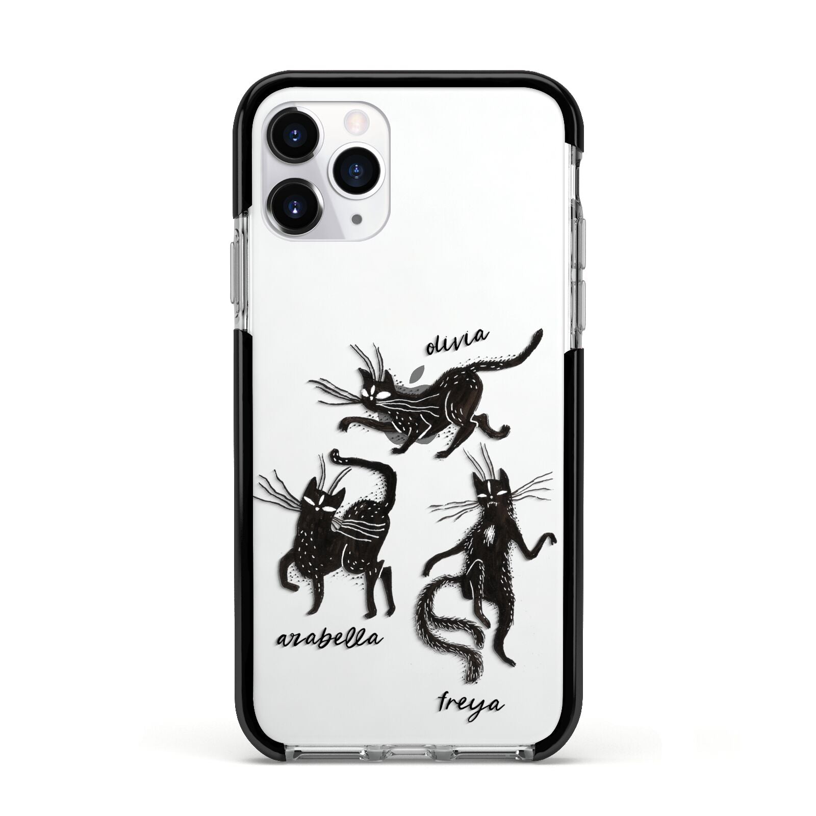 Dancing Cats Halloween Apple iPhone 11 Pro in Silver with Black Impact Case