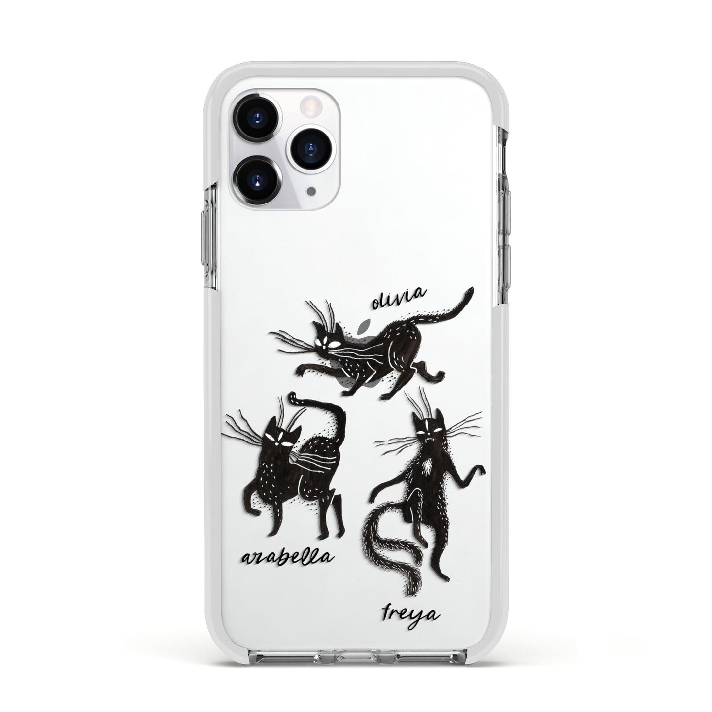 Dancing Cats Halloween Apple iPhone 11 Pro in Silver with White Impact Case