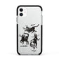 Dancing Cats Halloween Apple iPhone 11 in White with Black Impact Case