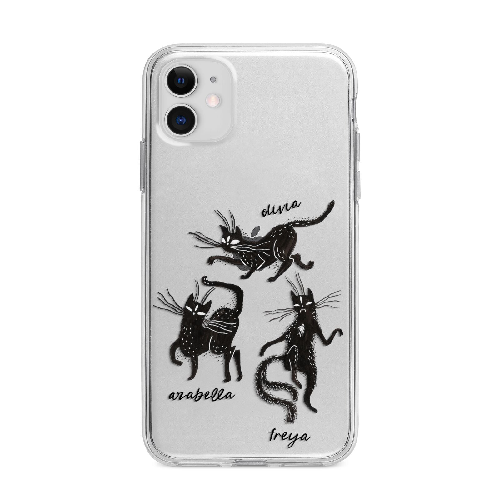 Dancing Cats Halloween Apple iPhone 11 in White with Bumper Case