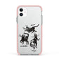Dancing Cats Halloween Apple iPhone 11 in White with Pink Impact Case