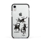 Dancing Cats Halloween Apple iPhone XR Impact Case Black Edge on Silver Phone