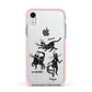 Dancing Cats Halloween Apple iPhone XR Impact Case Pink Edge on Silver Phone