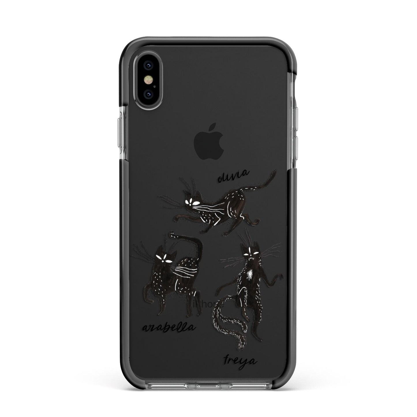 Dancing Cats Halloween Apple iPhone Xs Max Impact Case Black Edge on Black Phone
