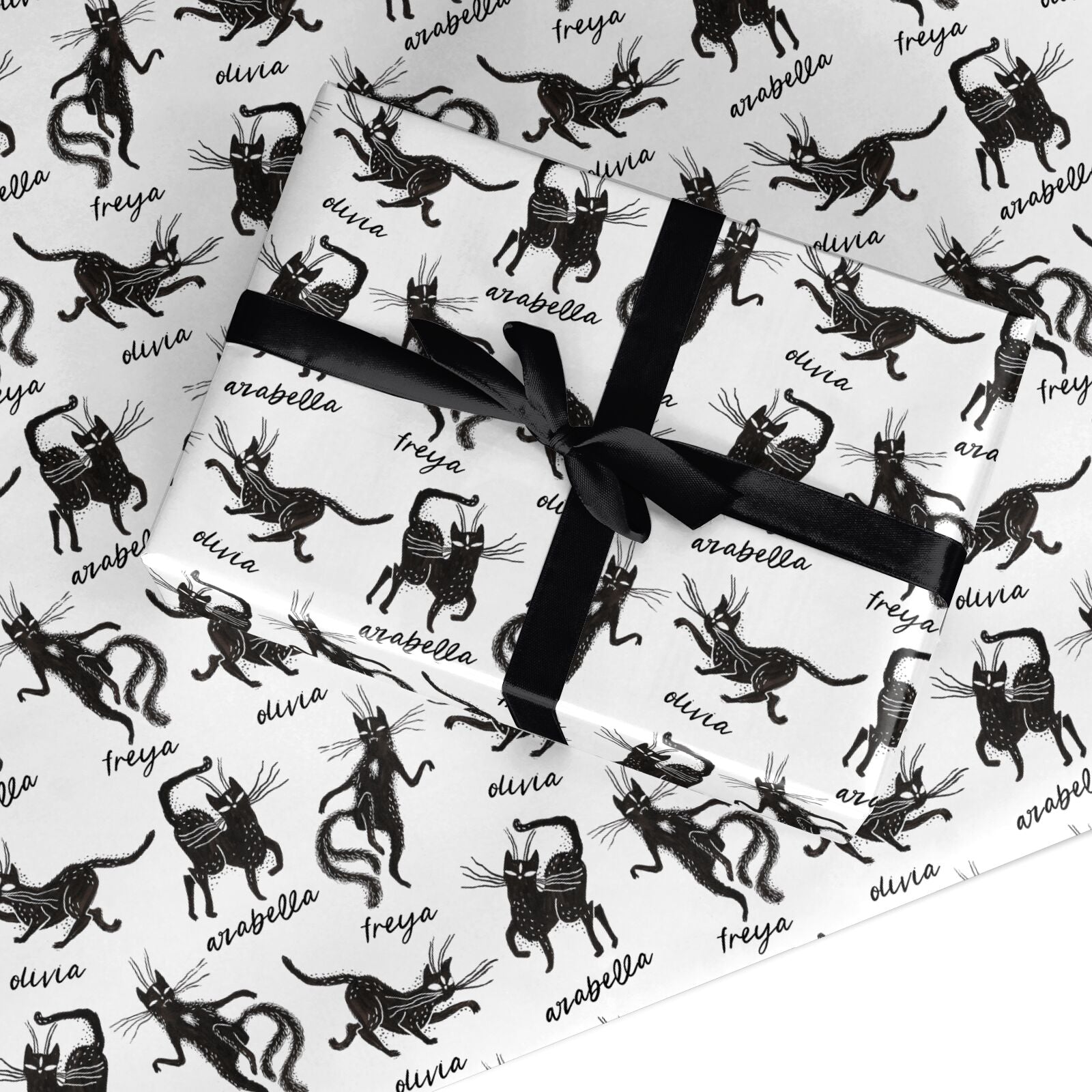 Dancing Cats Halloween Custom Wrapping Paper