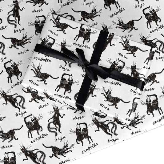 Dancing Cats Halloween Custom Wrapping Paper