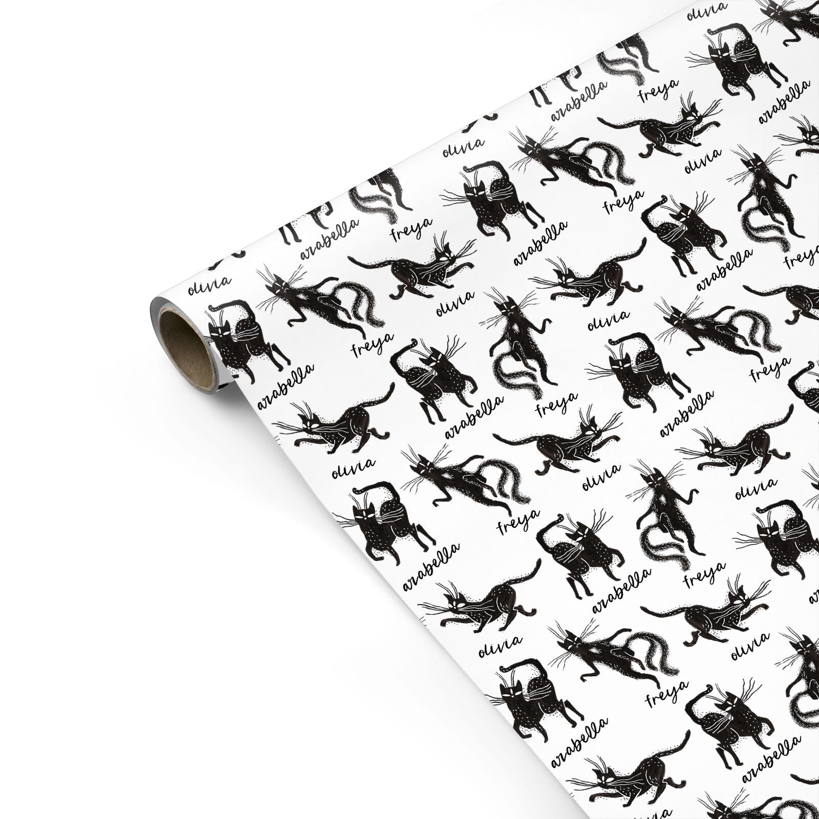 Dancing Cats Halloween Personalised Gift Wrap