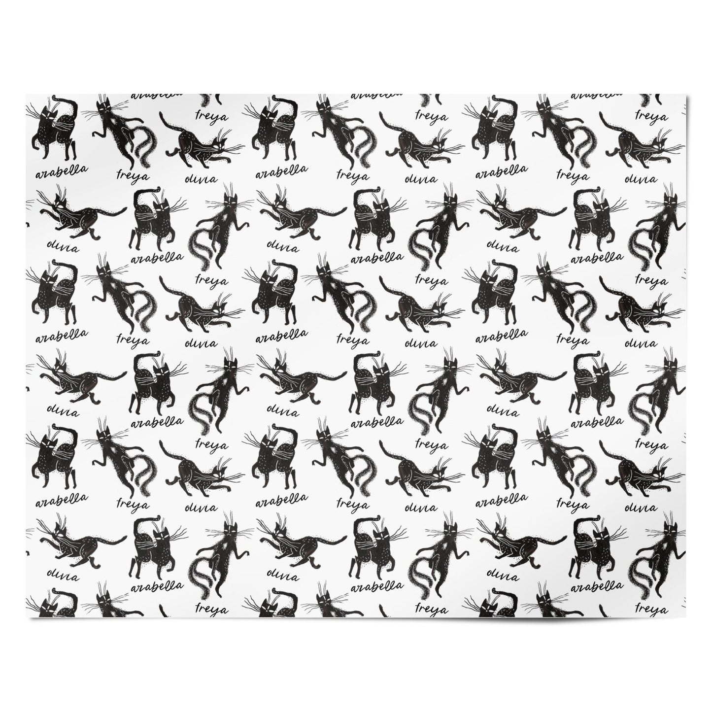 Dancing Cats Halloween Personalised Wrapping Paper Alternative