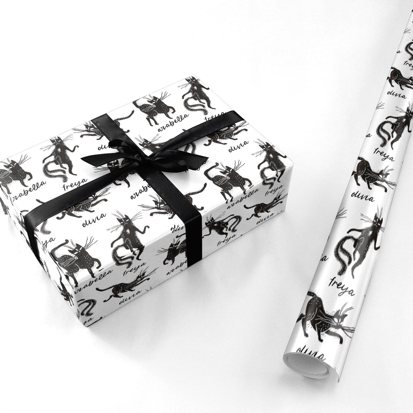 Dancing Cats Halloween Personalised Wrapping Paper