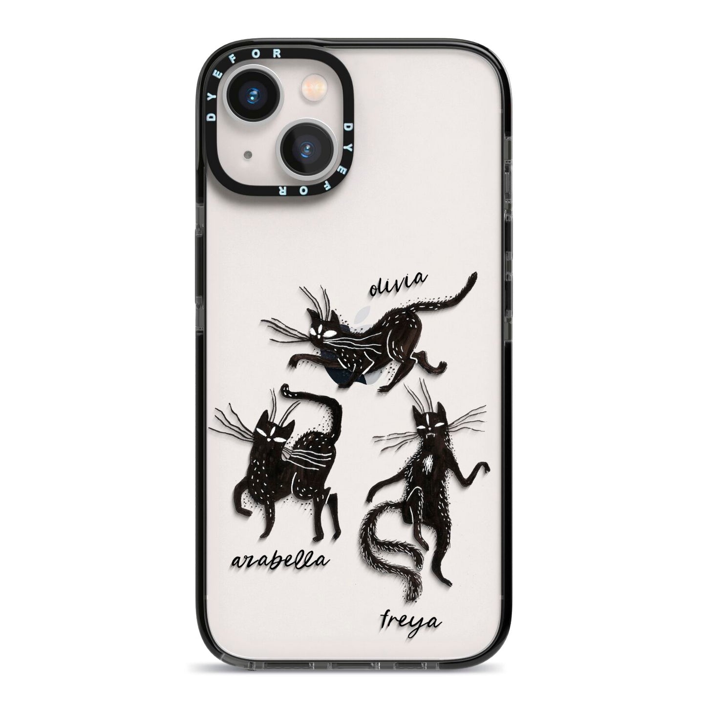 Dancing Cats Halloween iPhone 13 Black Impact Case on Silver phone