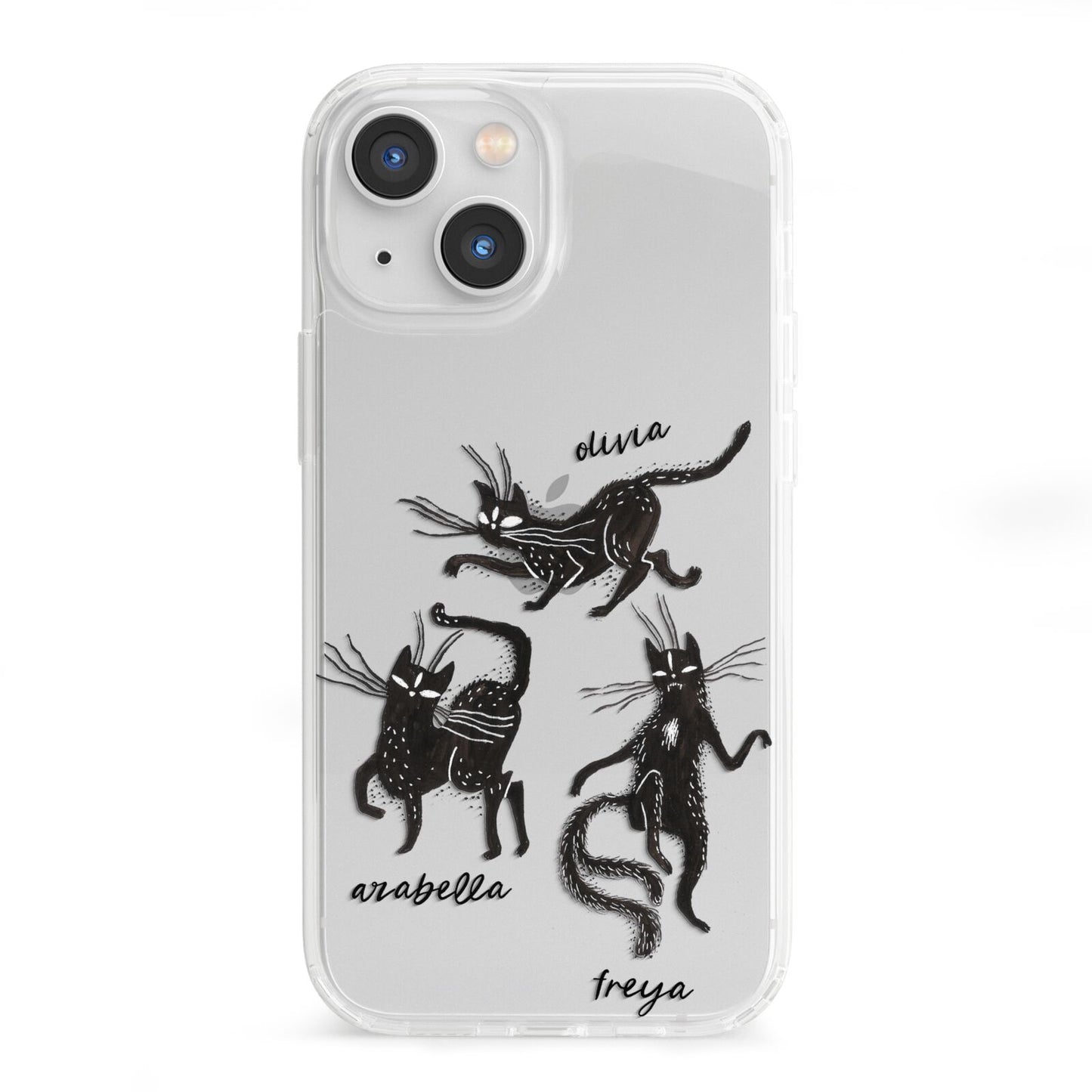 Dancing Cats Halloween iPhone 13 Mini Clear Bumper Case