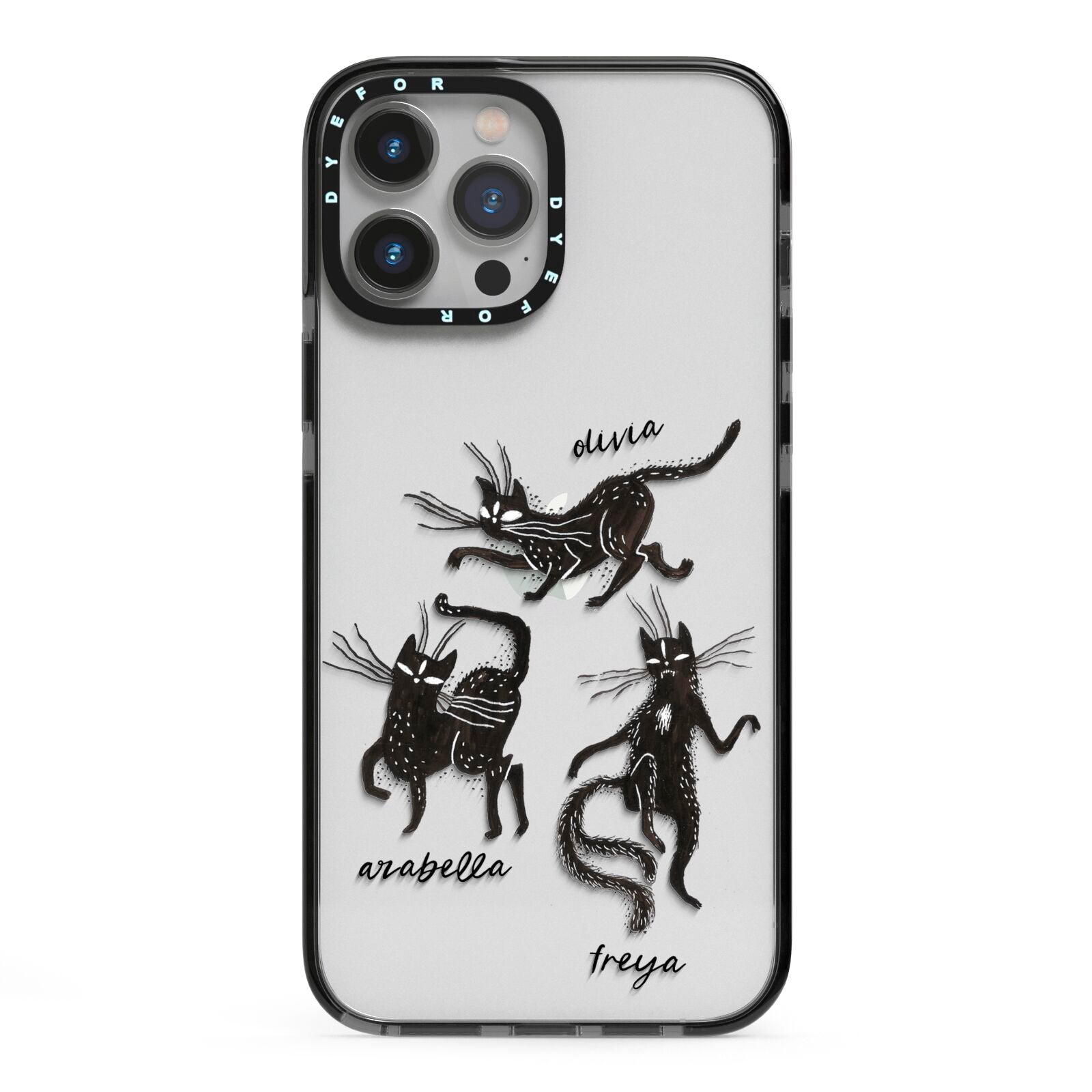 Dancing Cats Halloween iPhone 13 Pro Max Black Impact Case on Silver phone
