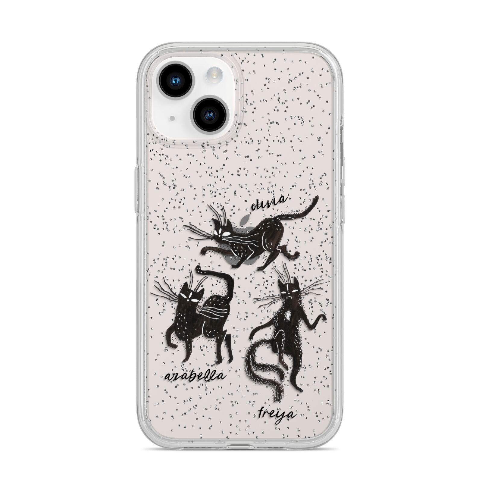 Dancing Cats Halloween iPhone 14 Glitter Tough Case Starlight