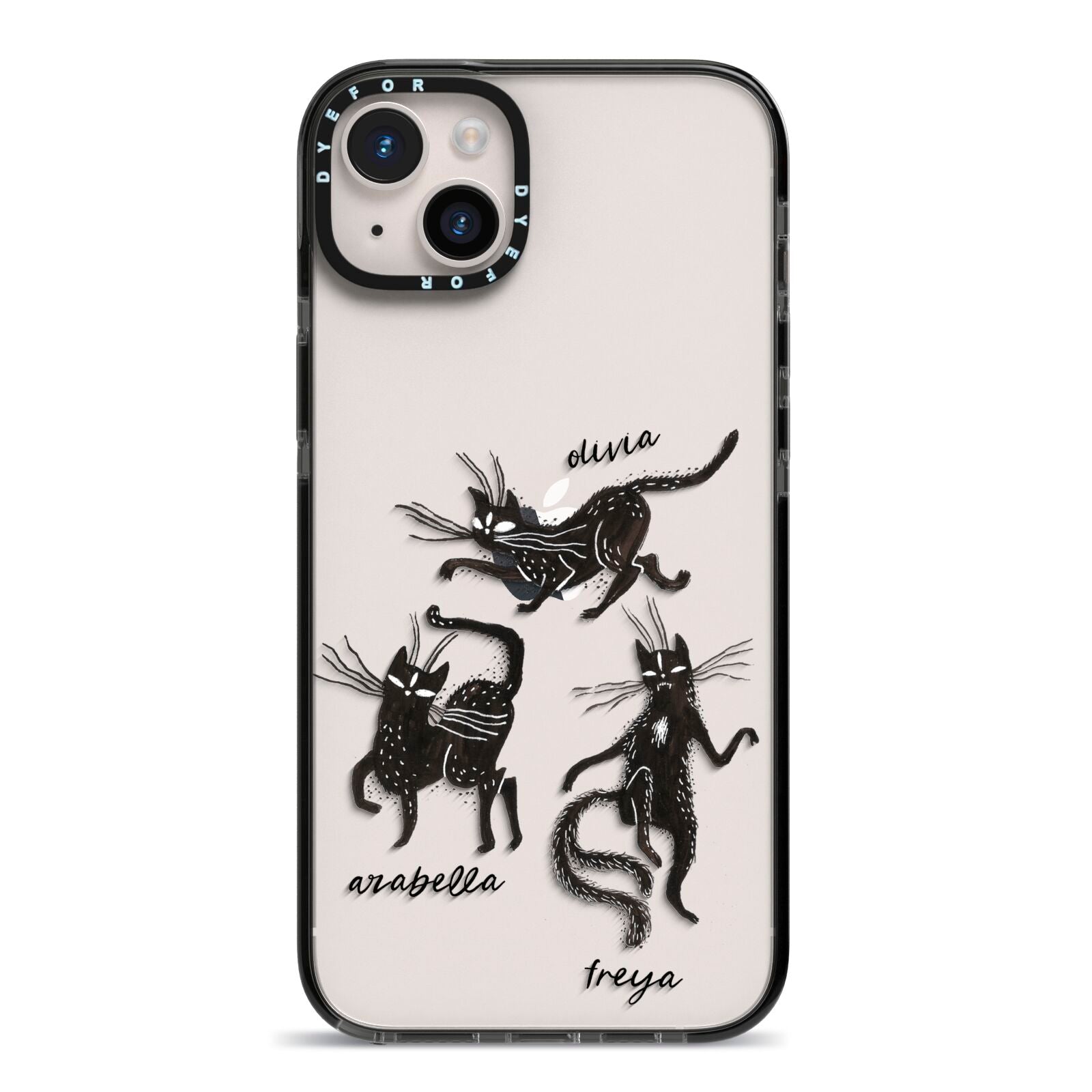 Dancing Cats Halloween iPhone 14 Plus Black Impact Case on Silver phone