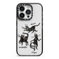 Dancing Cats Halloween iPhone 14 Pro Black Impact Case on Silver phone