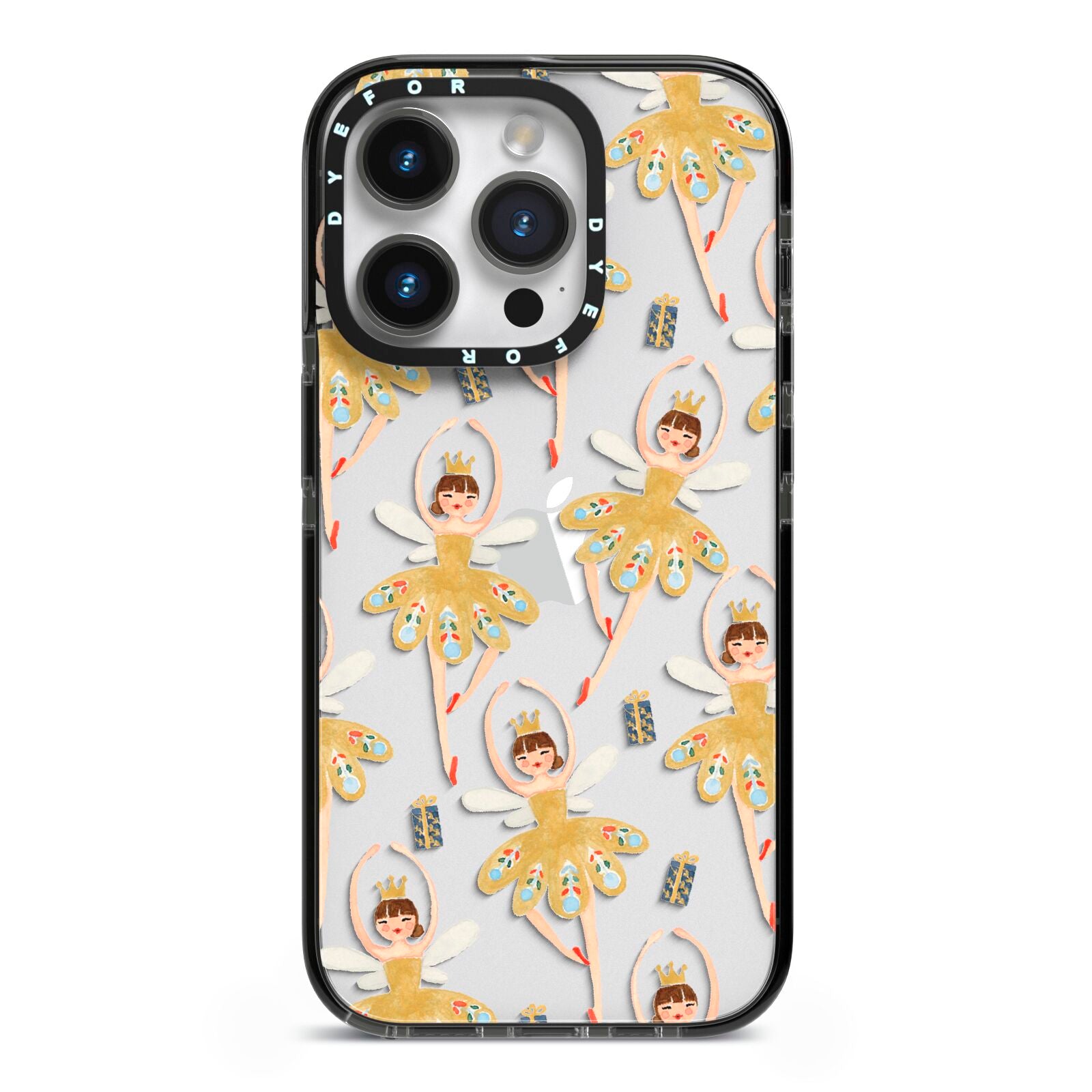 Dancing ballerina princess iPhone 14 Pro Black Impact Case on Silver phone
