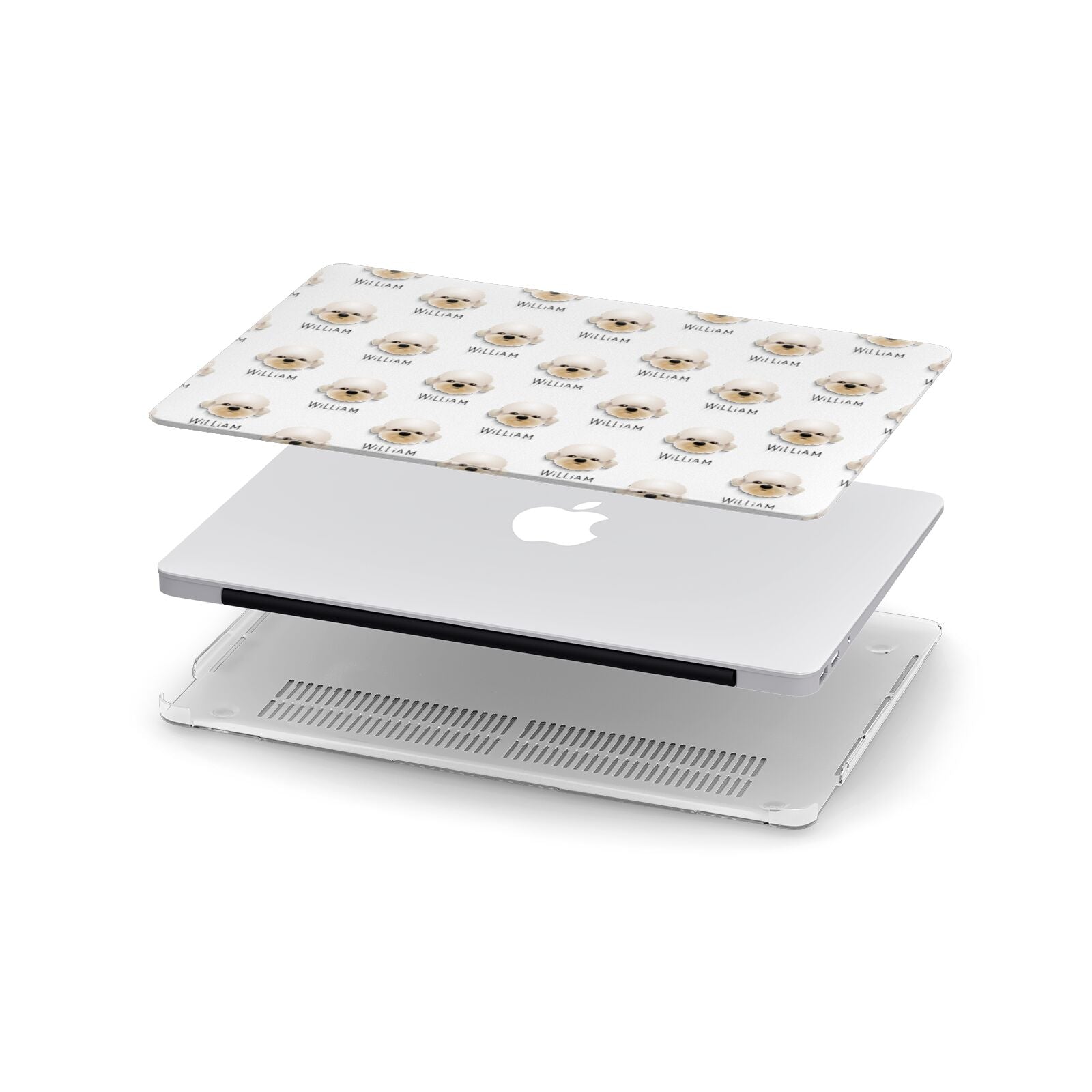 Dandie Dinmont Terrier Icon with Name Apple MacBook Case in Detail