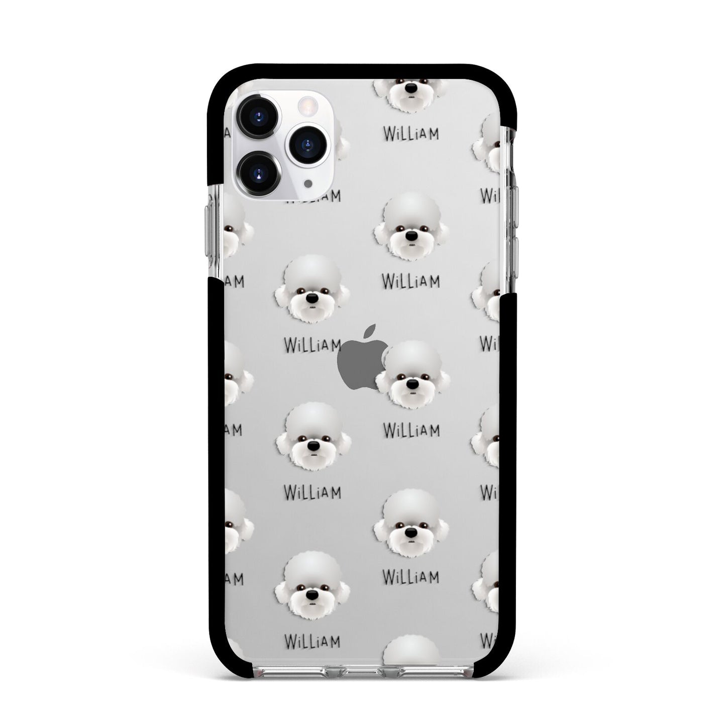 Dandie Dinmont Terrier Icon with Name Apple iPhone 11 Pro Max in Silver with Black Impact Case