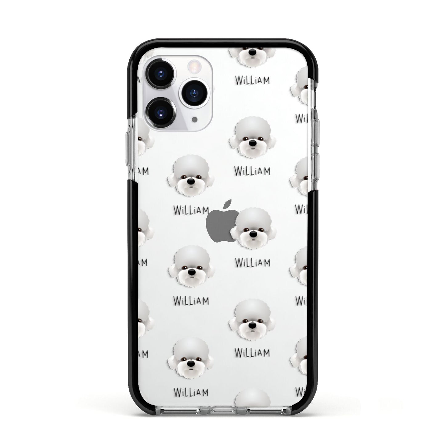 Dandie Dinmont Terrier Icon with Name Apple iPhone 11 Pro in Silver with Black Impact Case