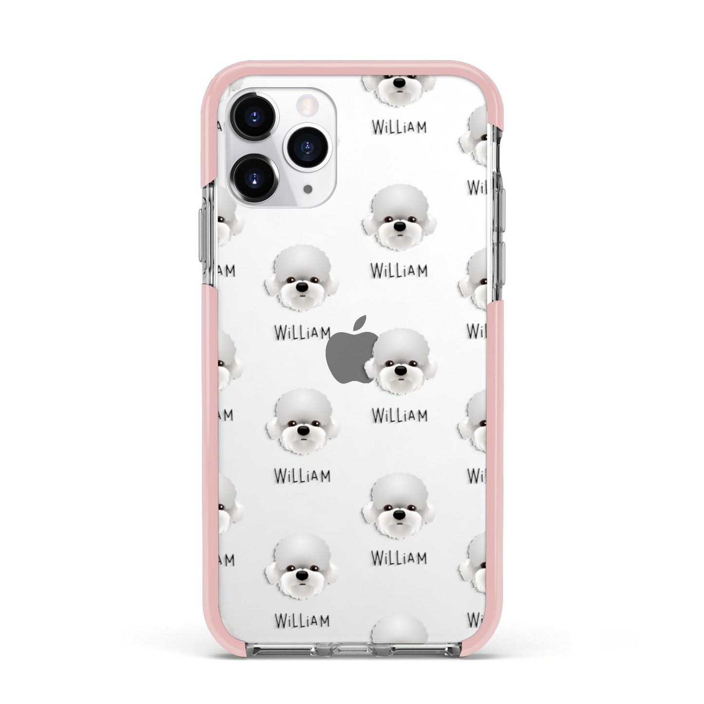 Dandie Dinmont Terrier Icon with Name Apple iPhone 11 Pro in Silver with Pink Impact Case