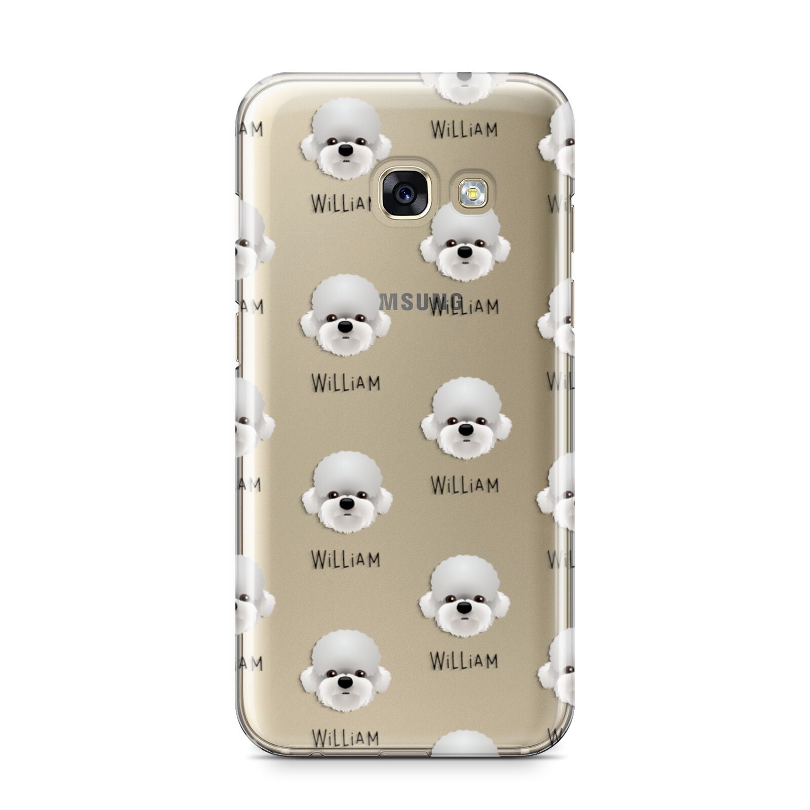 Dandie Dinmont Terrier Icon with Name Samsung Galaxy A3 2017 Case on gold phone