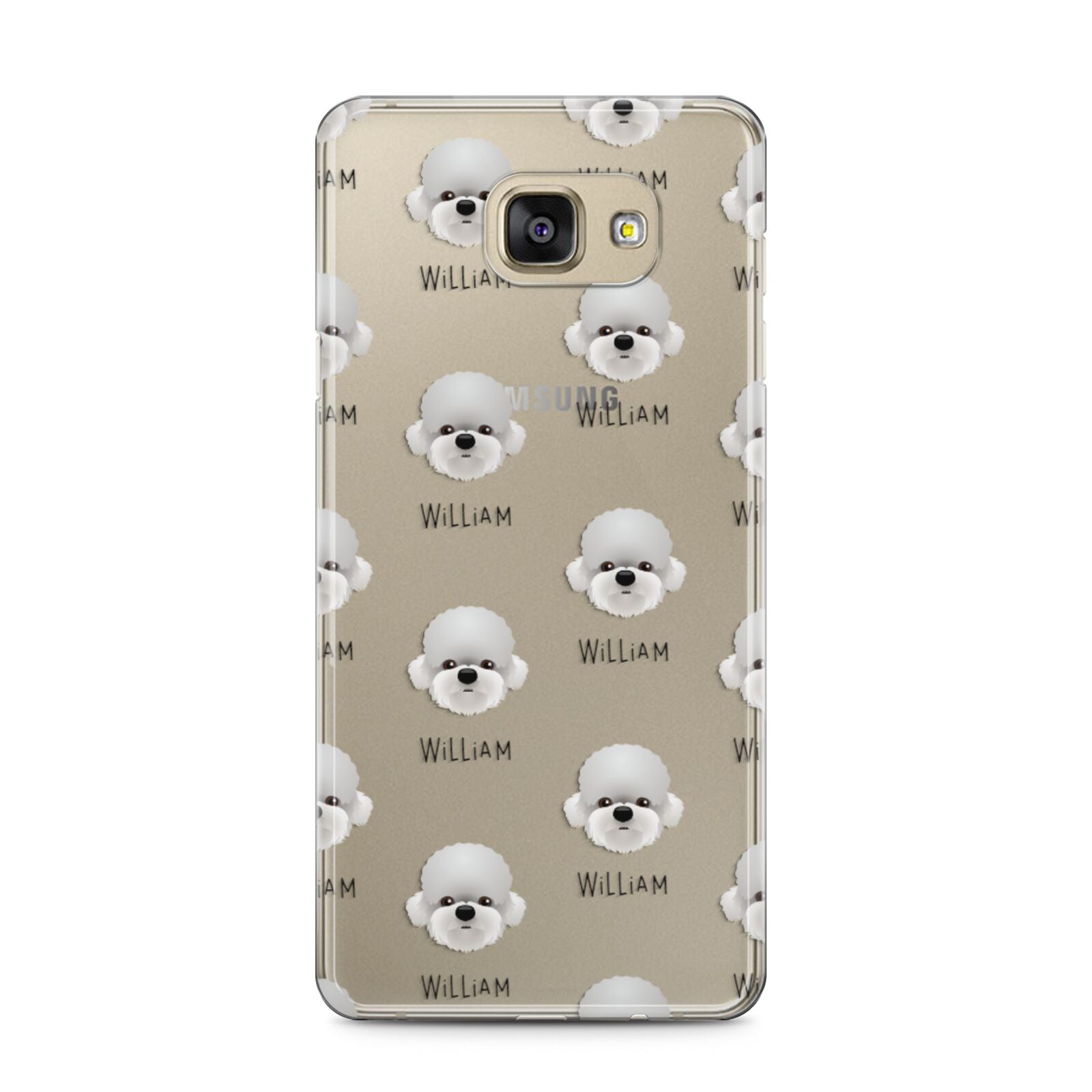 Dandie Dinmont Terrier Icon with Name Samsung Galaxy A5 2016 Case on gold phone