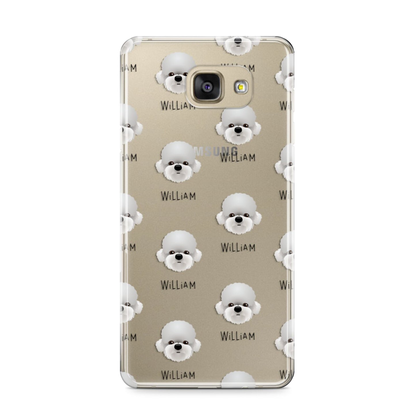 Dandie Dinmont Terrier Icon with Name Samsung Galaxy A9 2016 Case on gold phone