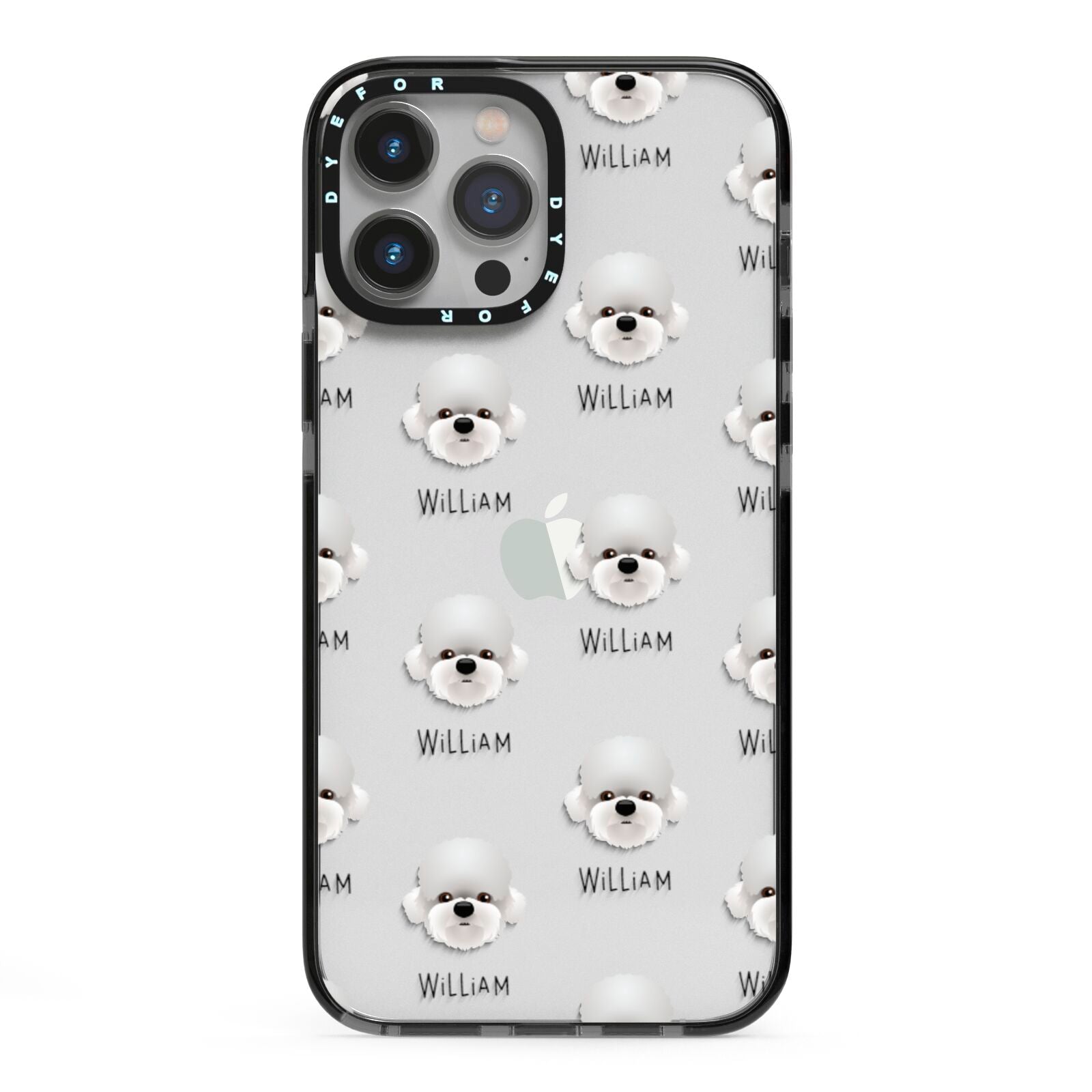 Dandie Dinmont Terrier Icon with Name iPhone 13 Pro Max Black Impact Case on Silver phone