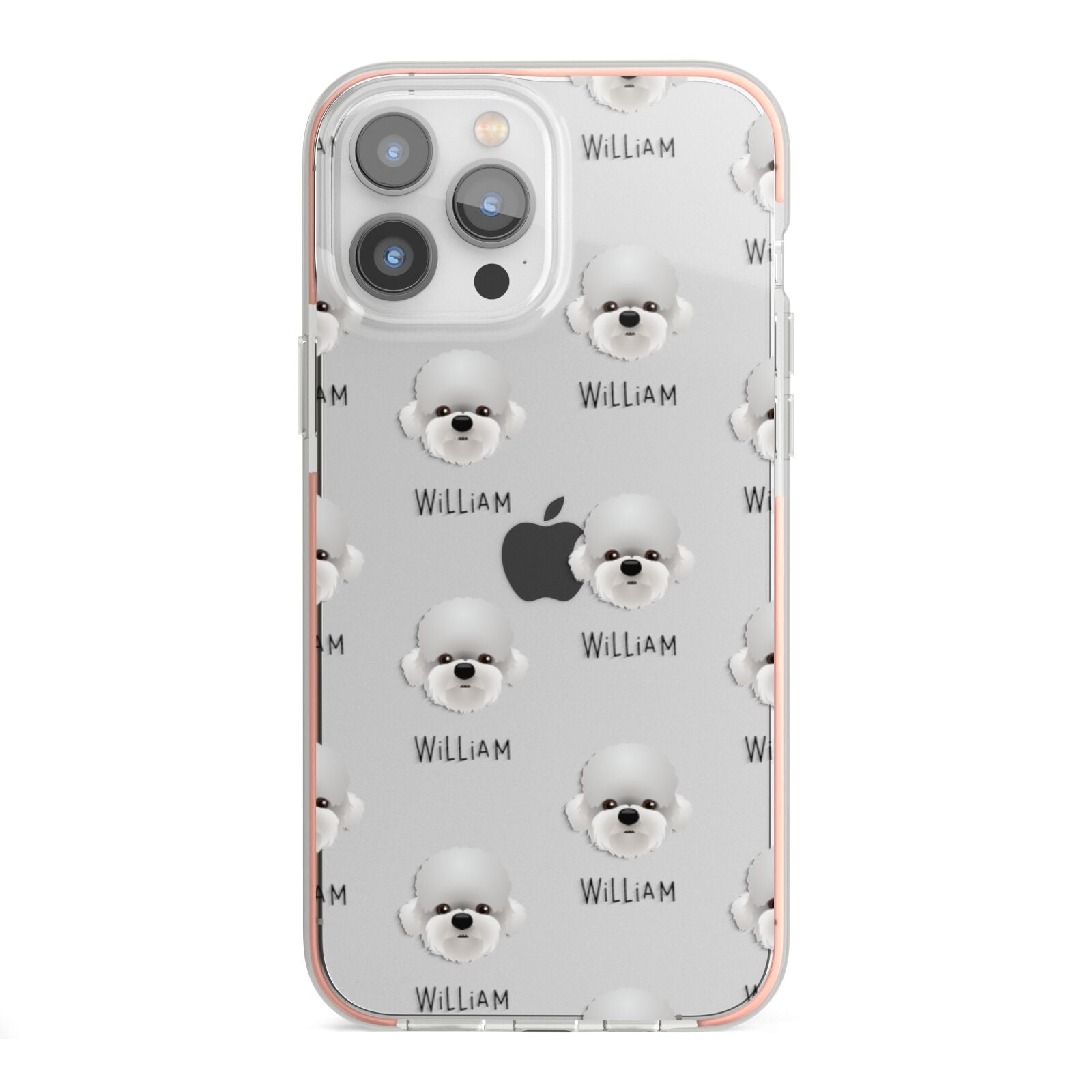Dandie Dinmont Terrier Icon with Name iPhone 13 Pro Max TPU Impact Case with Pink Edges