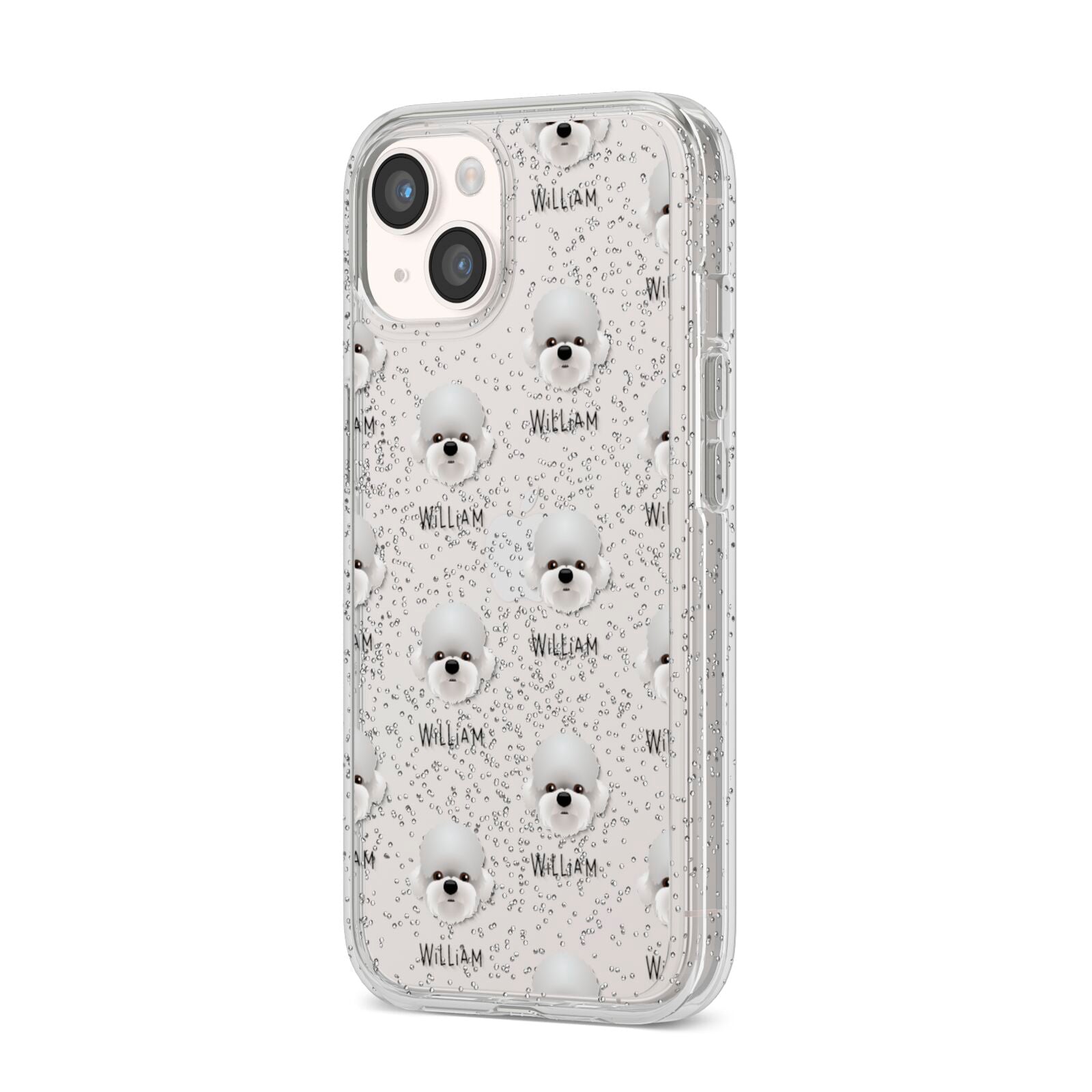 Dandie Dinmont Terrier Icon with Name iPhone 14 Glitter Tough Case Starlight Angled Image