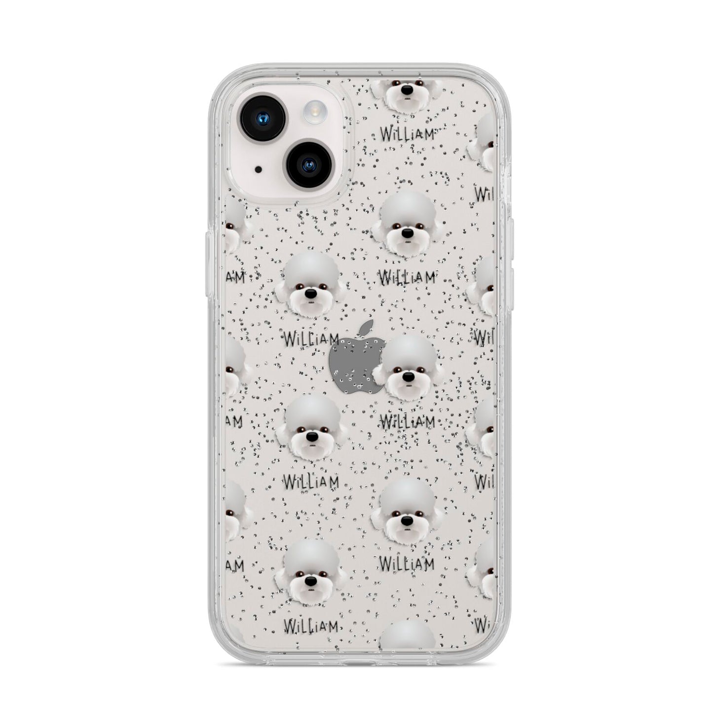 Dandie Dinmont Terrier Icon with Name iPhone 14 Plus Glitter Tough Case Starlight
