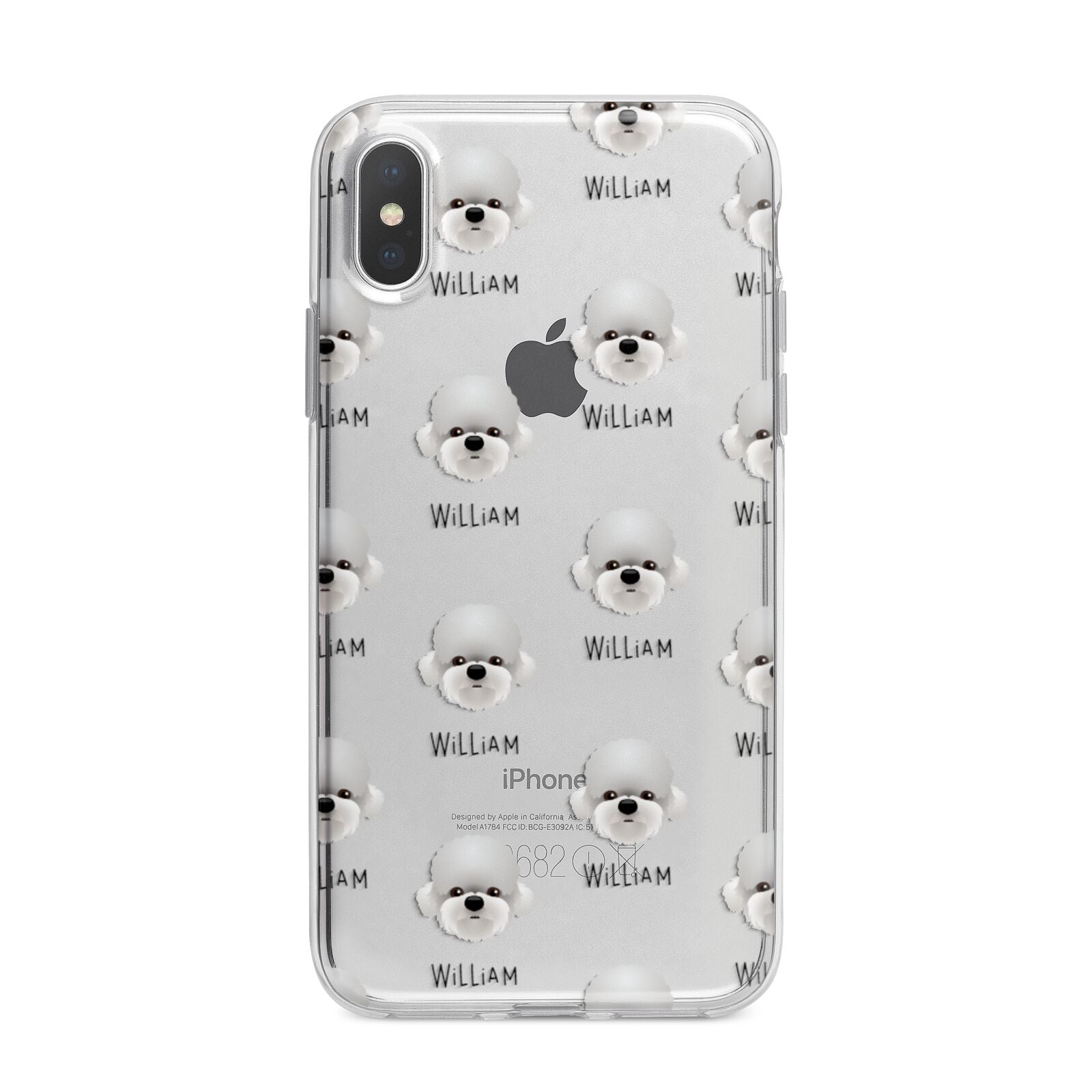 Dandie Dinmont Terrier Icon with Name iPhone X Bumper Case on Silver iPhone Alternative Image 1