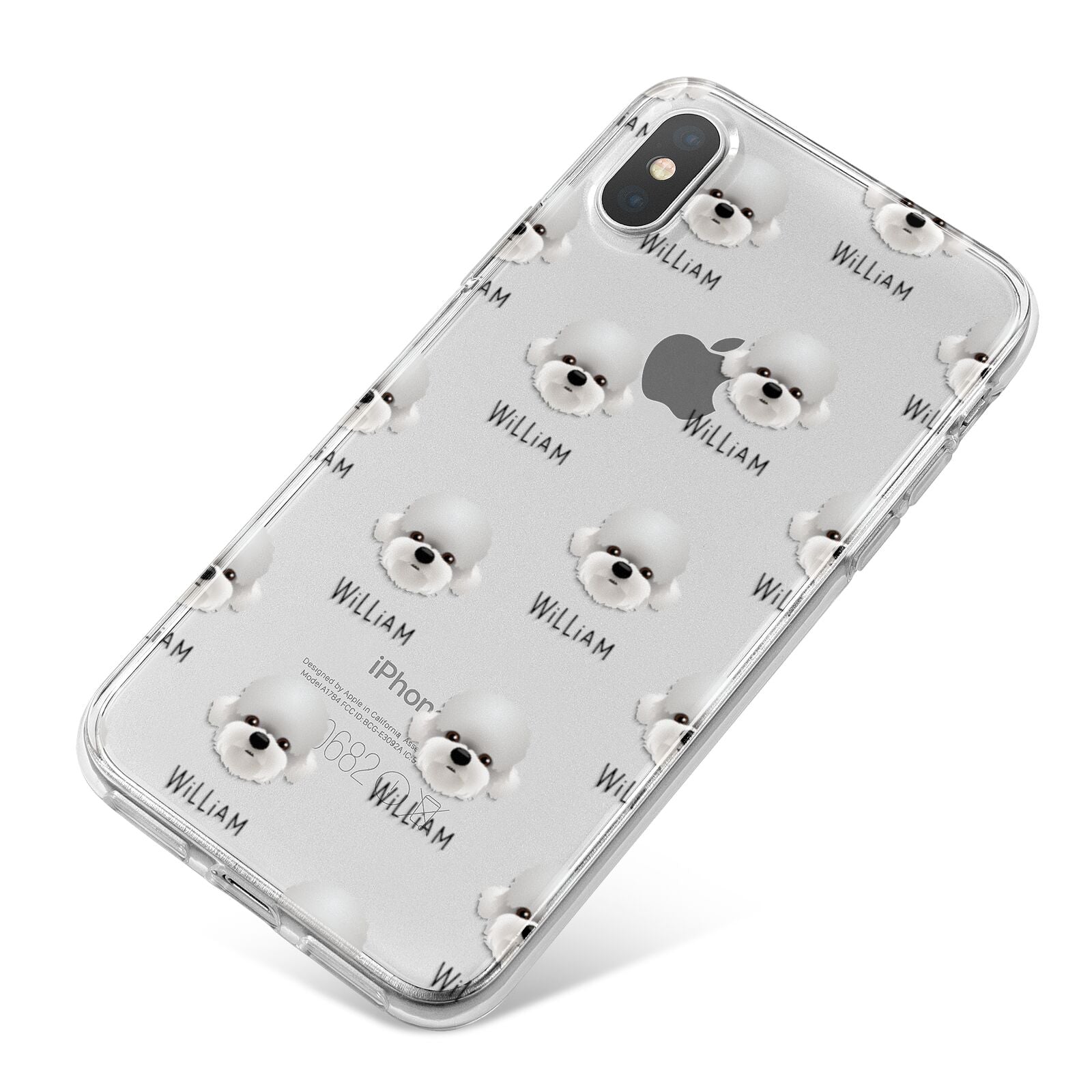 Dandie Dinmont Terrier Icon with Name iPhone X Bumper Case on Silver iPhone