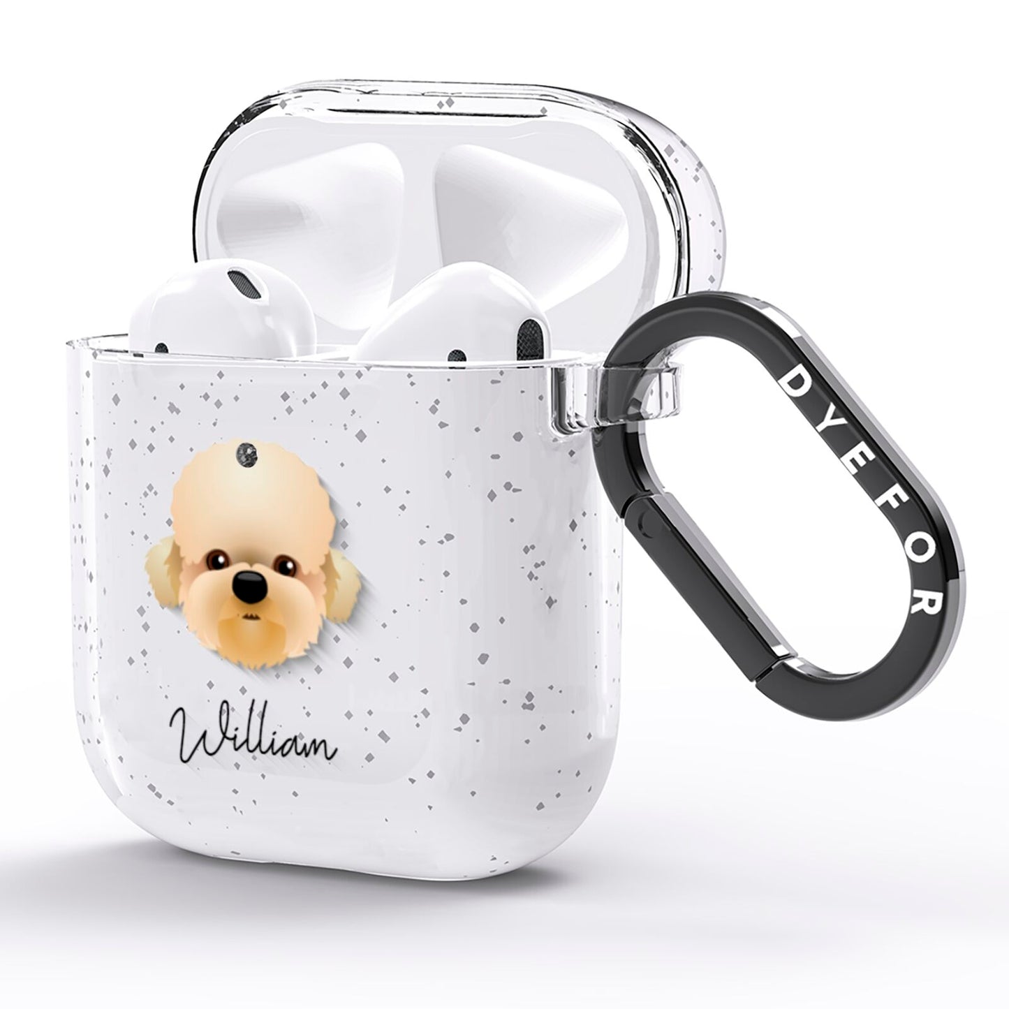 Dandie Dinmont Terrier Personalised AirPods Glitter Case Side Image