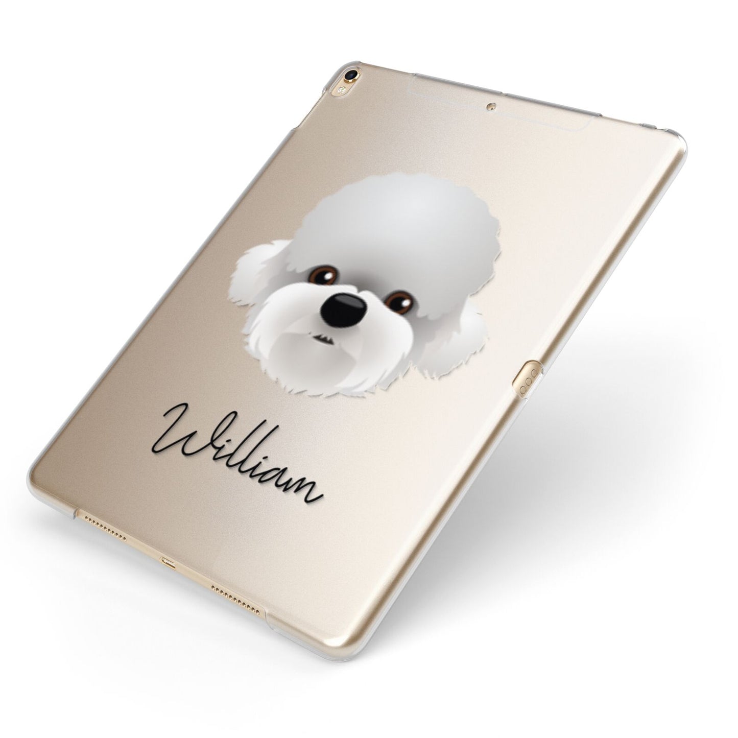 Dandie Dinmont Terrier Personalised Apple iPad Case on Gold iPad Side View