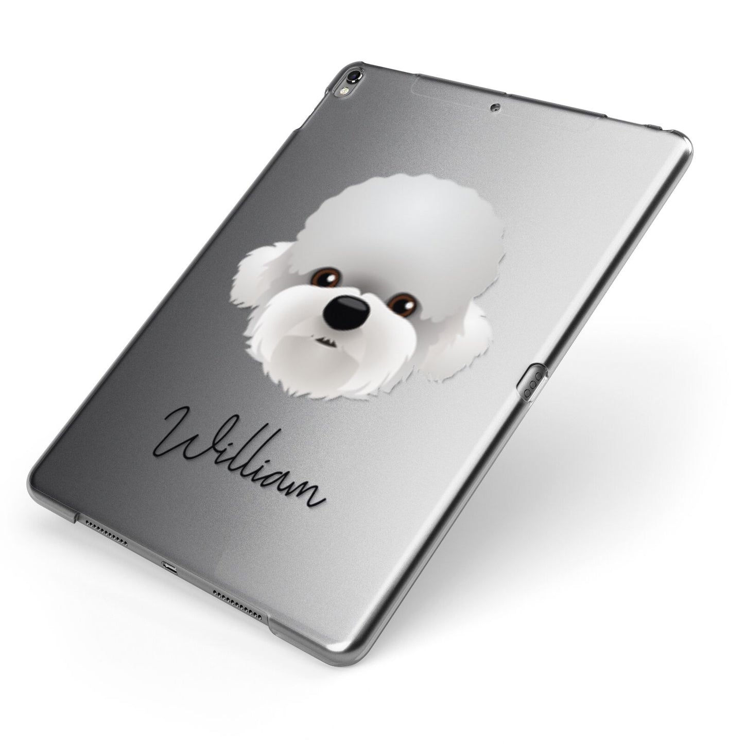 Dandie Dinmont Terrier Personalised Apple iPad Case on Grey iPad Side View