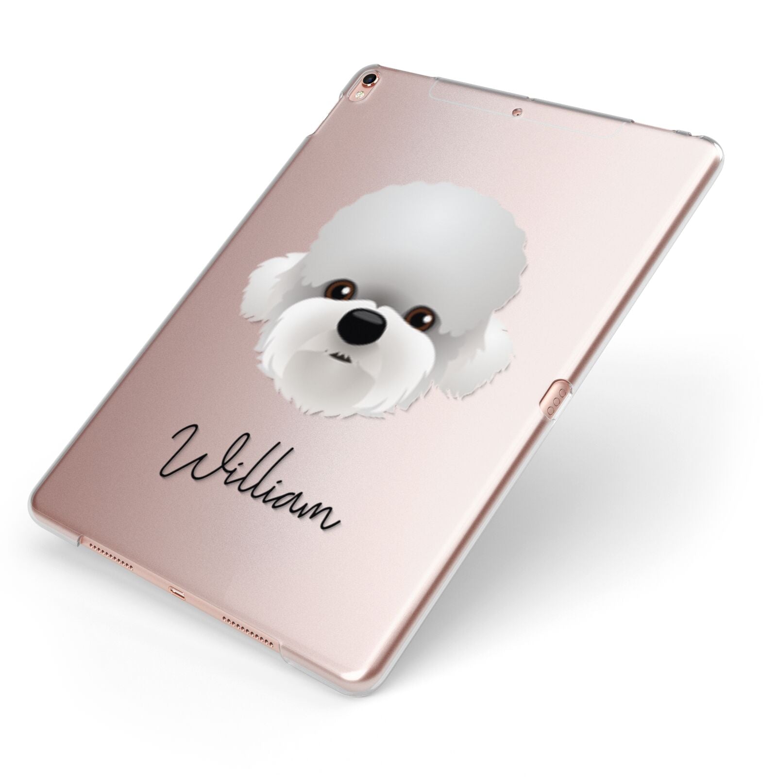 Dandie Dinmont Terrier Personalised Apple iPad Case on Rose Gold iPad Side View