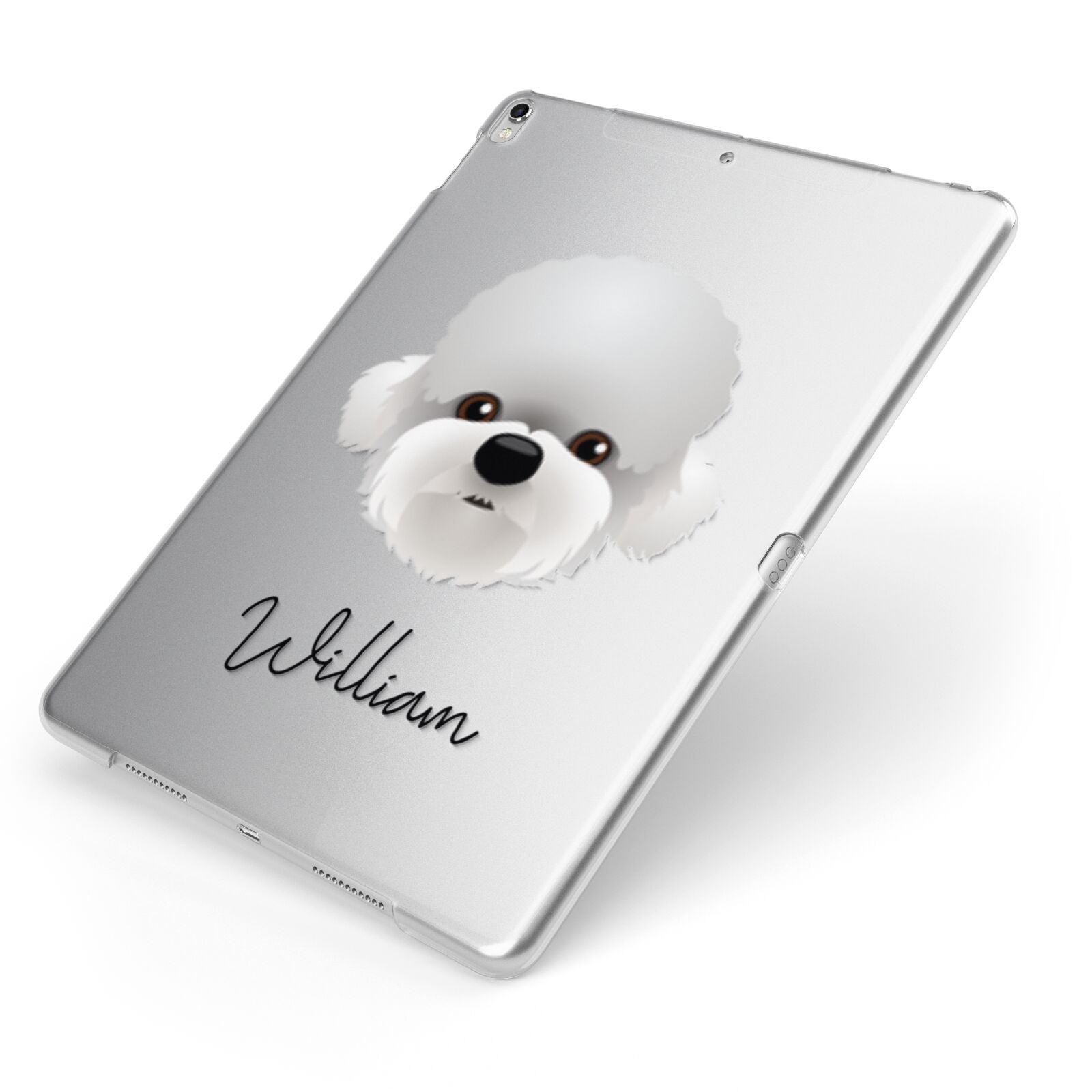 Dandie Dinmont Terrier Personalised Apple iPad Case on Silver iPad Side View
