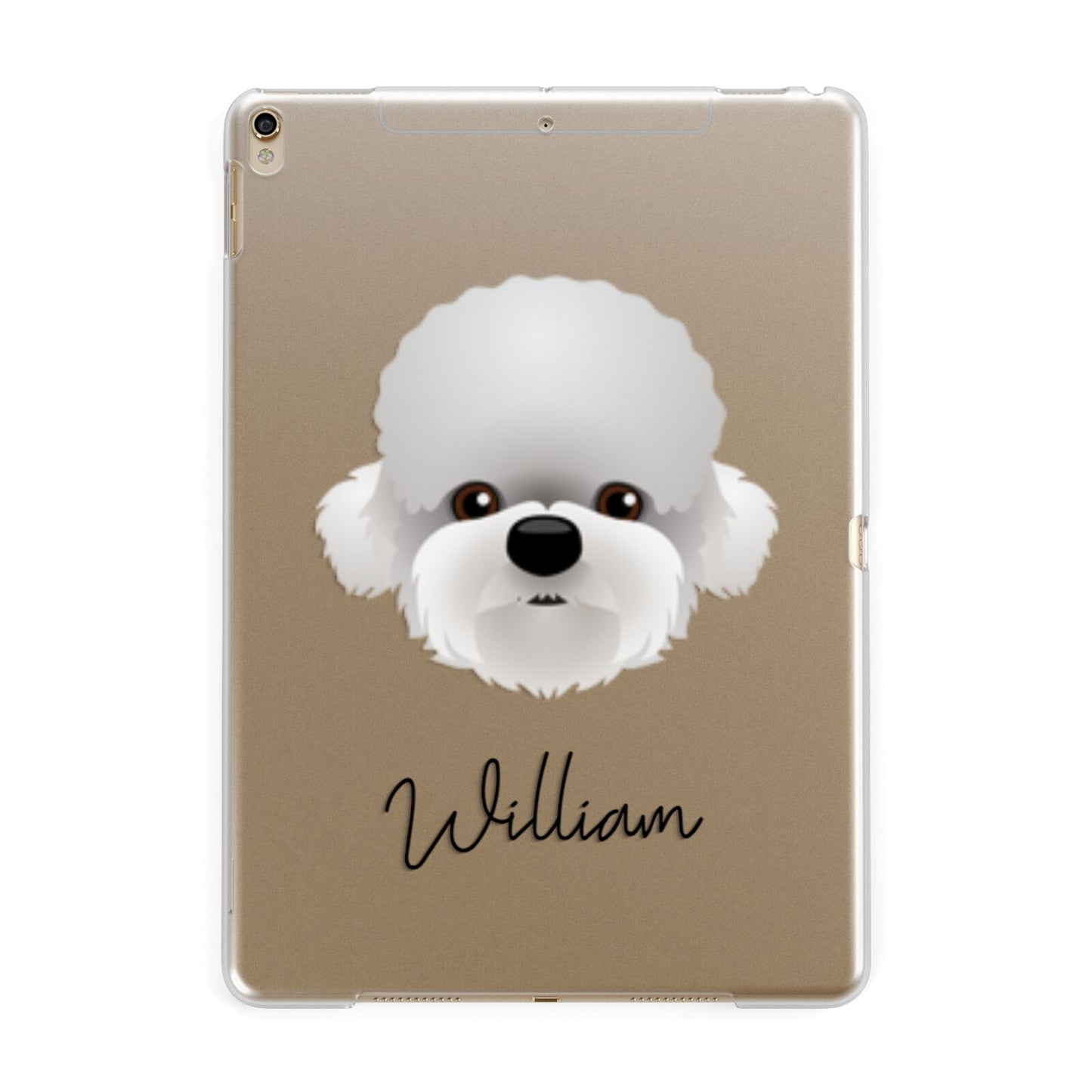 Dandie Dinmont Terrier Personalised Apple iPad Gold Case