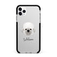 Dandie Dinmont Terrier Personalised Apple iPhone 11 Pro Max in Silver with Black Impact Case