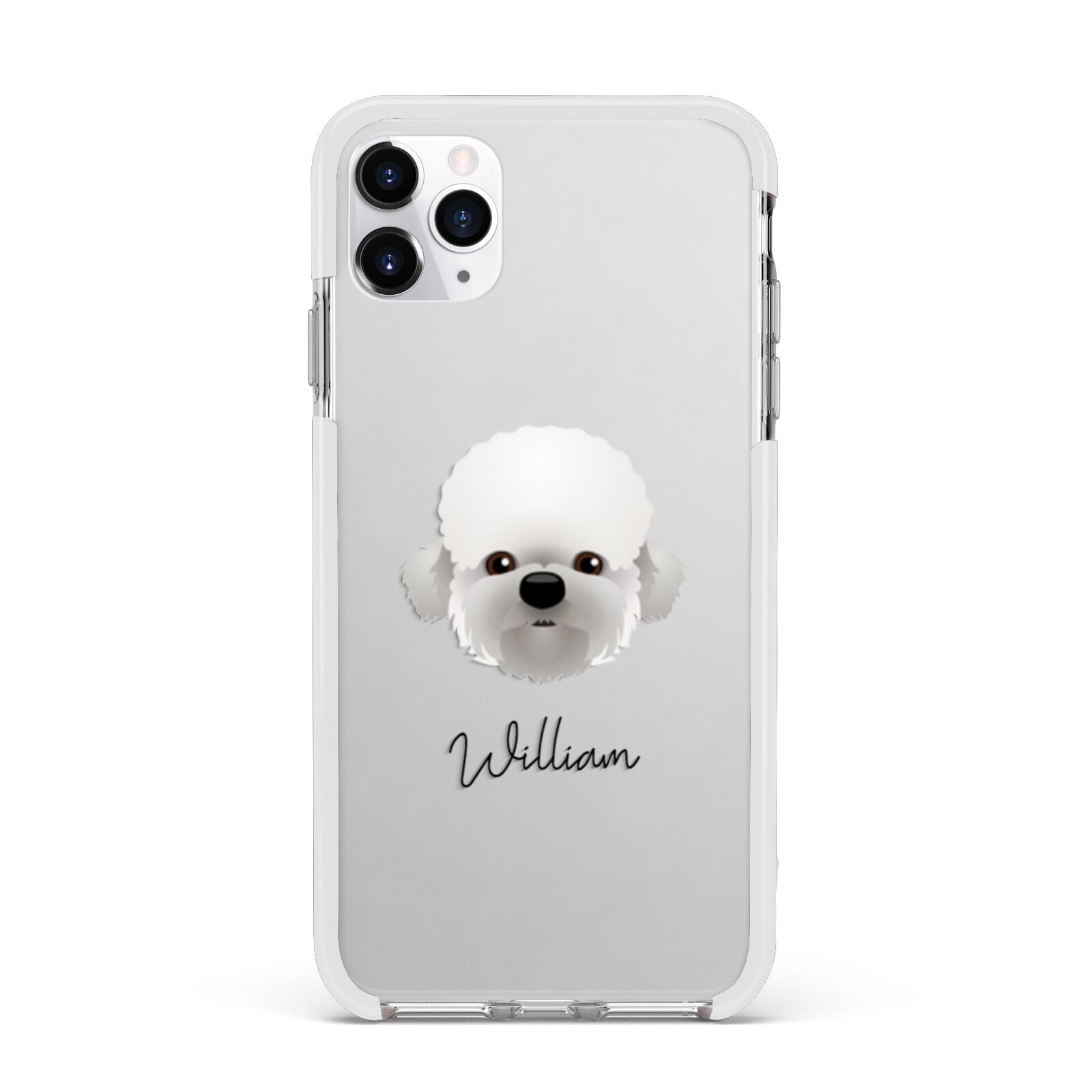Dandie Dinmont Terrier Personalised Apple iPhone 11 Pro Max in Silver with White Impact Case