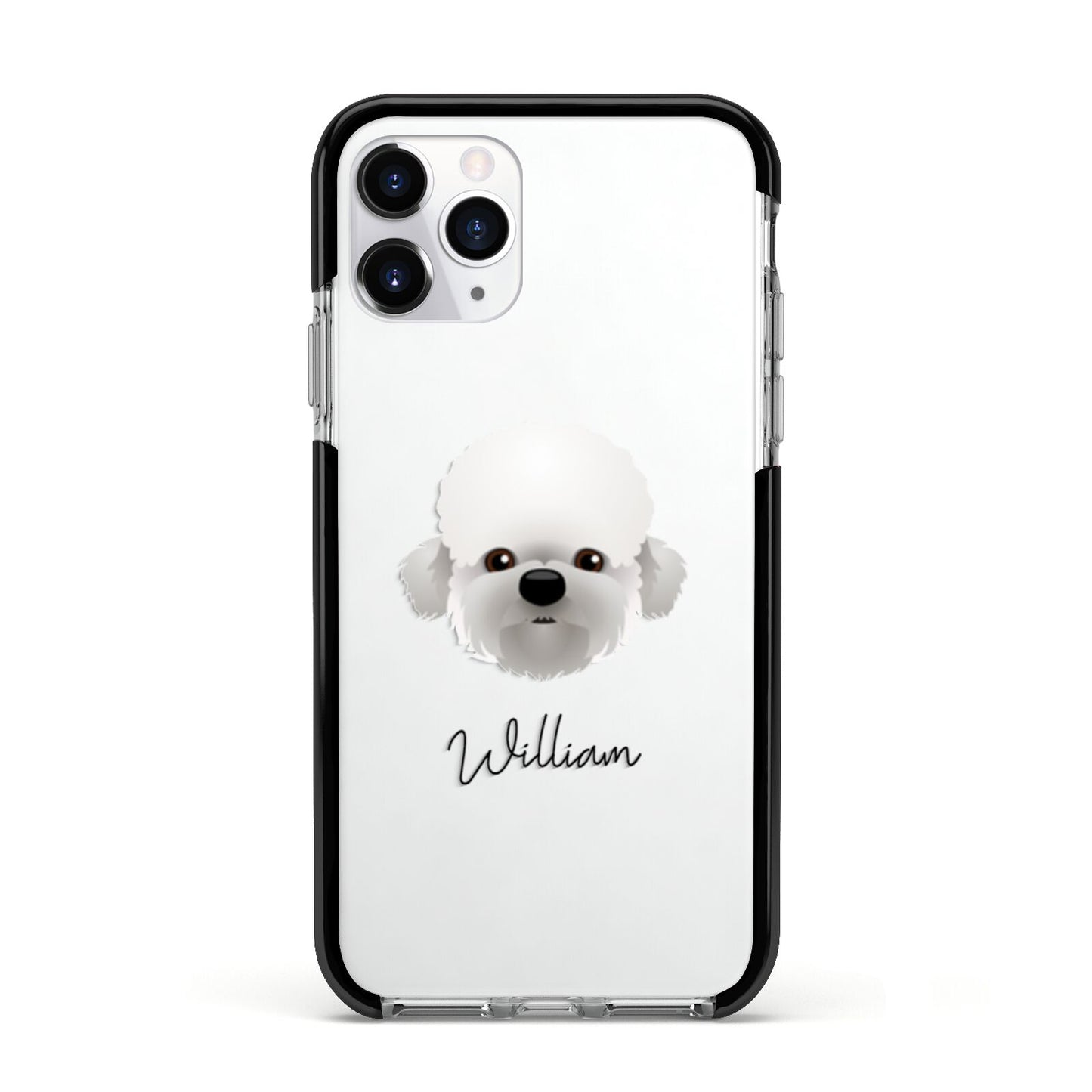 Dandie Dinmont Terrier Personalised Apple iPhone 11 Pro in Silver with Black Impact Case