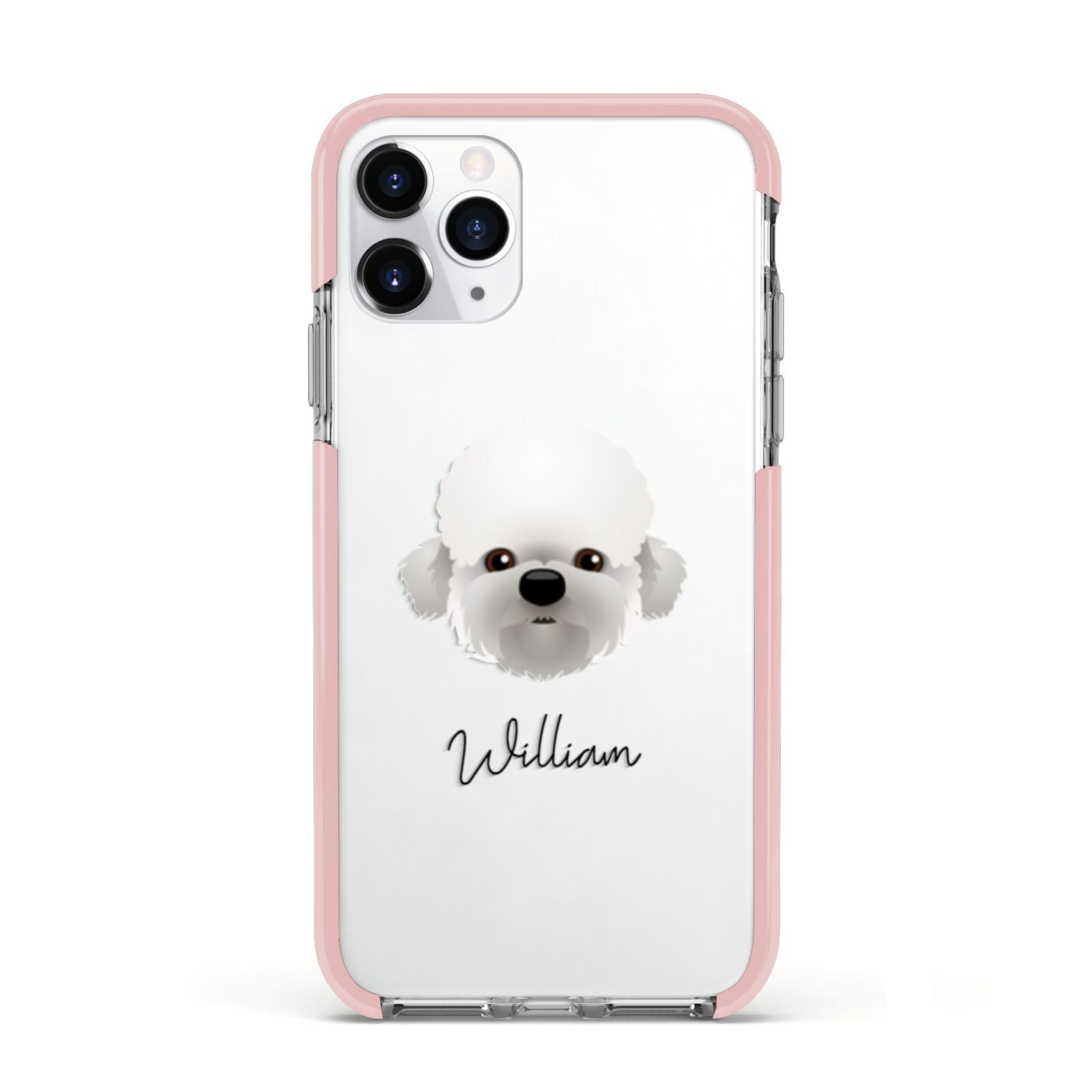 Dandie Dinmont Terrier Personalised Apple iPhone 11 Pro in Silver with Pink Impact Case