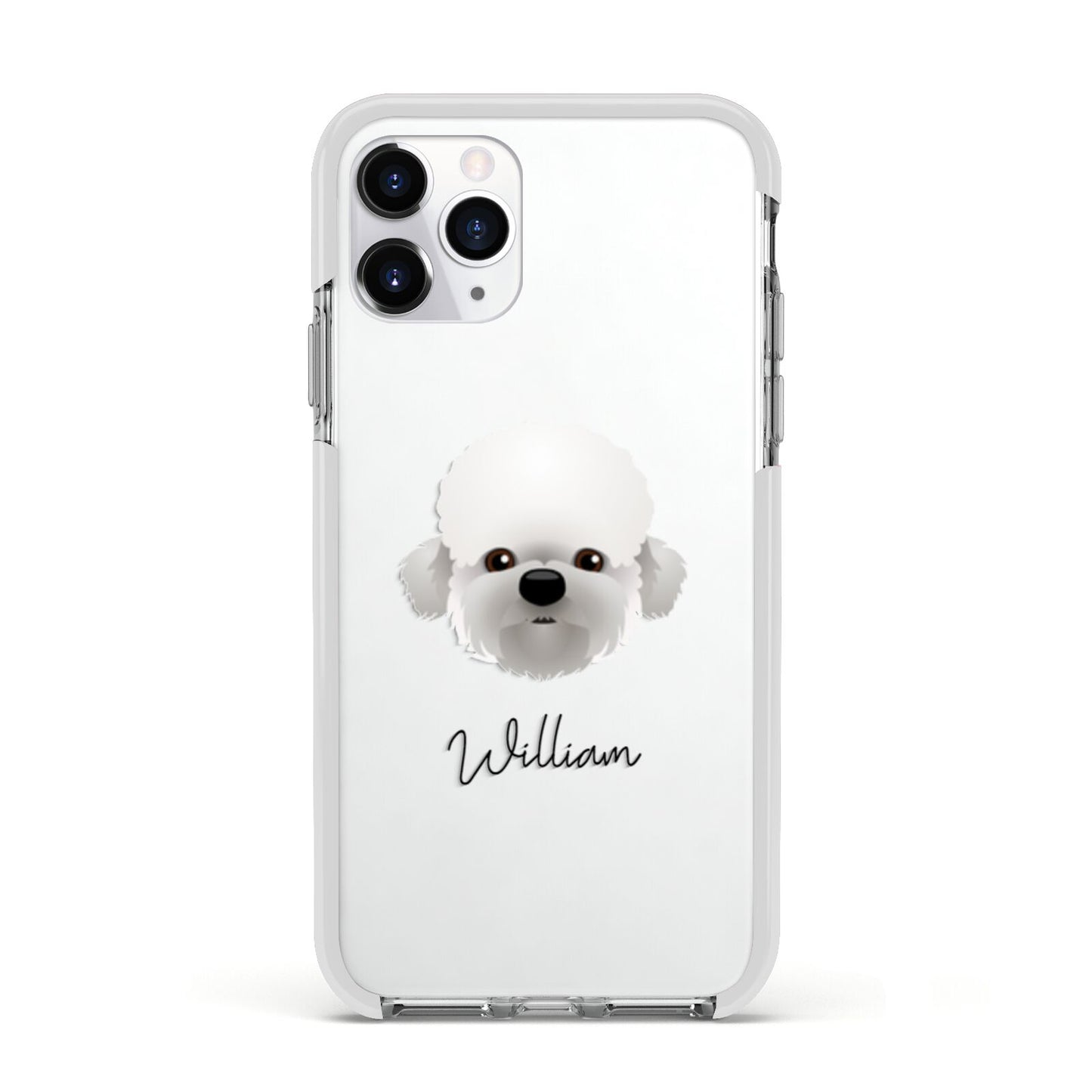 Dandie Dinmont Terrier Personalised Apple iPhone 11 Pro in Silver with White Impact Case