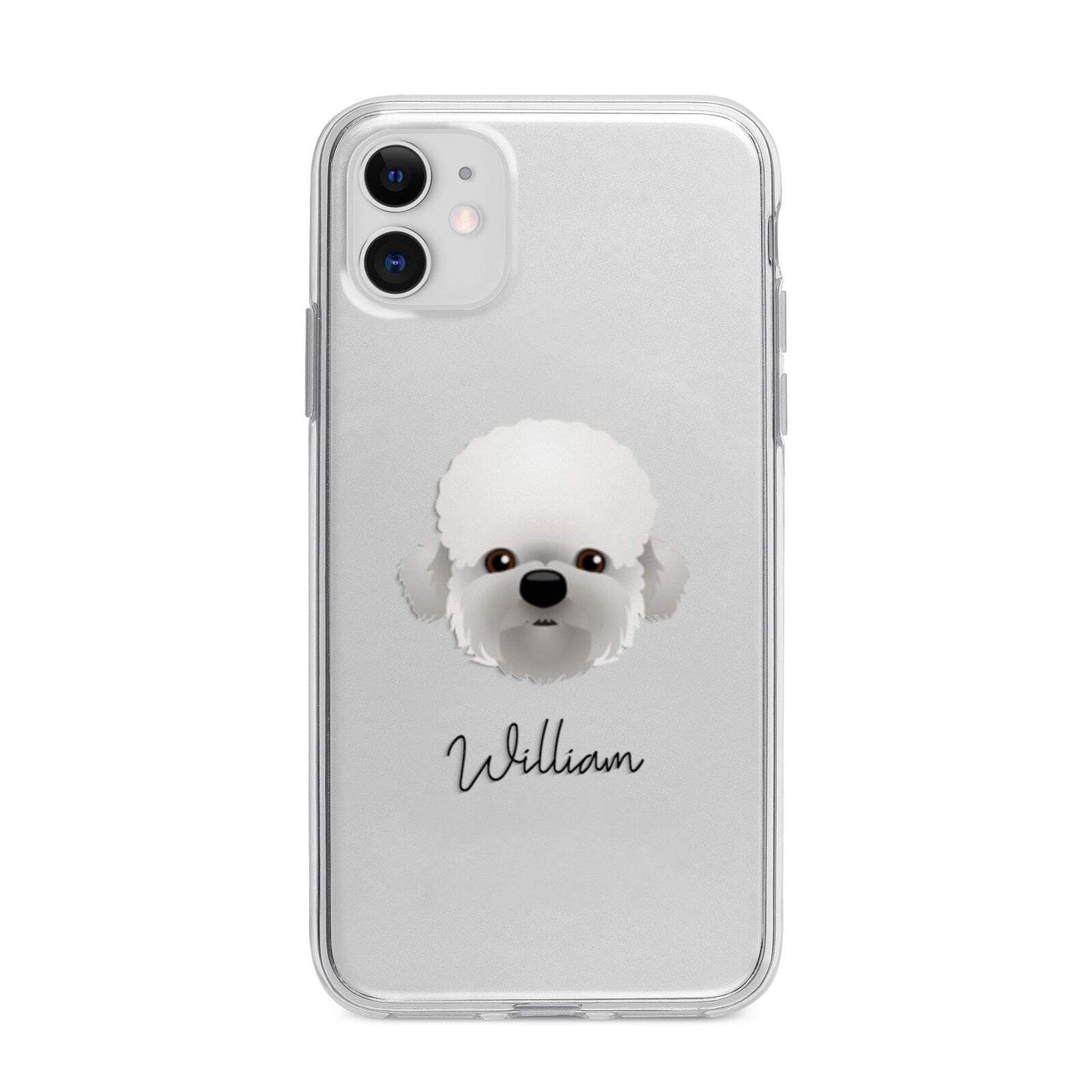 Dandie Dinmont Terrier Personalised Apple iPhone 11 in White with Bumper Case