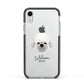 Dandie Dinmont Terrier Personalised Apple iPhone XR Impact Case Black Edge on Silver Phone