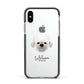 Dandie Dinmont Terrier Personalised Apple iPhone Xs Impact Case Black Edge on Silver Phone