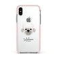 Dandie Dinmont Terrier Personalised Apple iPhone Xs Impact Case Pink Edge on Silver Phone