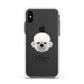 Dandie Dinmont Terrier Personalised Apple iPhone Xs Impact Case White Edge on Black Phone